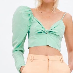 Zara green asymmetric crop top